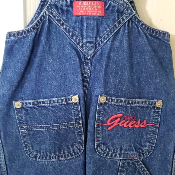 Baby Guess 12 Months Denim Overalls Snap Leg Closure - Picture 4 of 4